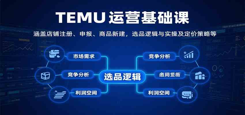 TEMU运营基础课：涵盖店铺注册、申报、商品新建，选品逻辑与实操及定价策略等-人人创业优云网，国内各种创业项目下载网站