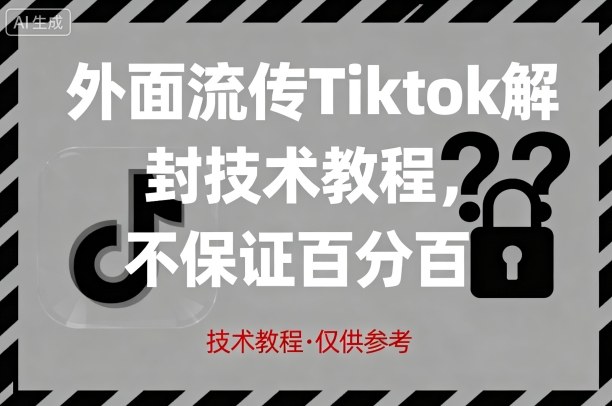 外面流传Tiktok解封技术教程，不保证百分百，具体自测-人人创业优云网，国内各种创业项目下载网站