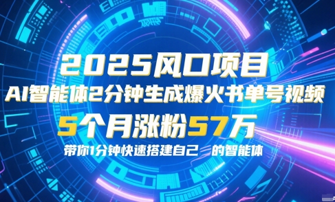 AI智能体2分钟一键生成爆火书单号原创视频，5个月涨粉57w，带你零代码1分钟搭建智能体-人人创业优云网，国内各种创业项目下载网站
