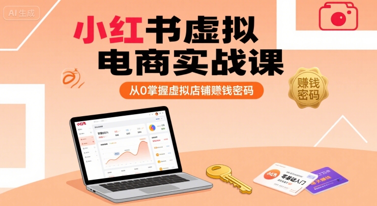 小红书虚拟电商实战课，从0掌握虚拟店铺賺钱密码-人人创业优云网，国内各种创业项目下载网站