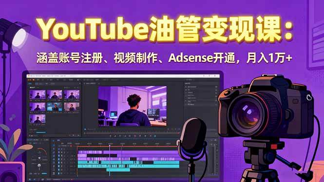 （15987期）2025YouTube油管变现课：涵盖账号注册、视频制作、Adsense开通，月入1万+-人人创业优云网，国内各种创业项目下载网站