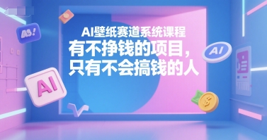 AI壁纸赛道系统课程，有不挣钱的项目，只有不会搞钱的人-人人创业优云网，国内各种创业项目下载网站