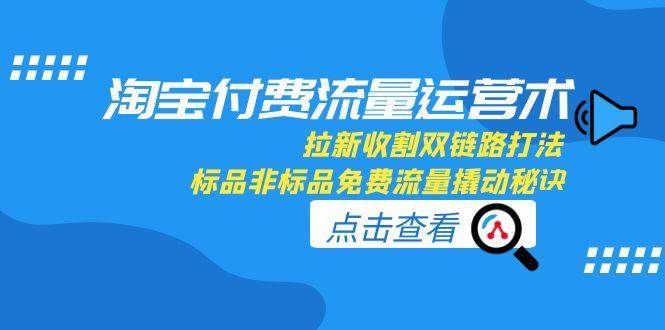（15135期）淘宝付费流量运营术，拉新收割双链路打法，标品非标品免费流量撬动秘诀-人人创业优云网，国内各种创业项目下载网站