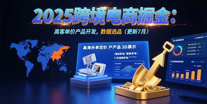 （15512期）2025跨境电商掘金：蓝海市场定位，高客单价产品开发，数据选品(更新7月)-人人创业优云网，国内各种创业项目下载网站