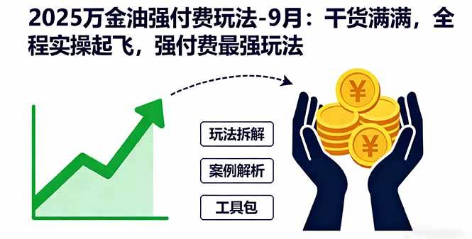 （16202期）2025万金油强付费玩法-9月：干货满满，全程实操起飞，强付费最强玩法-人人创业优云网，国内各种创业项目下载网站