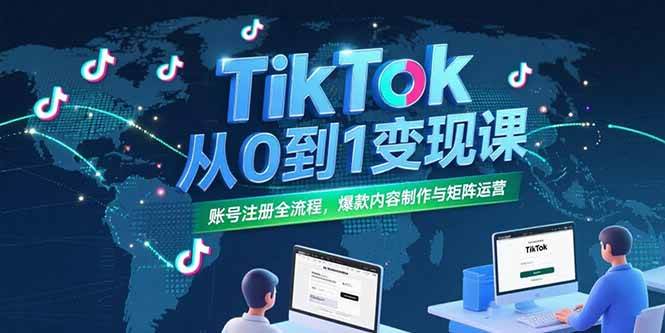 （15346期）TikTok从0到1变现课，账号注册全流程，爆款内容制作与矩阵运营-人人创业优云网，国内各种创业项目下载网站