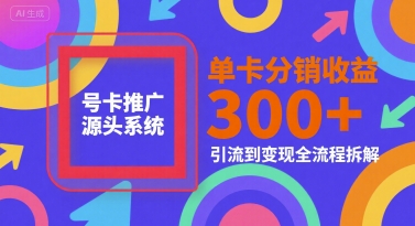 号卡推广源头系统，单卡分销收益3张+，引流到变现全流程拆解【揭秘】-人人创业优云网，国内各种创业项目下载网站