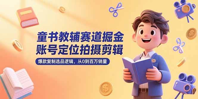 （15326期）童书教辅赛道掘金，账号定位拍摄剪辑，爆款复制选品逻辑，从0到百万销量-人人创业优云网，国内各种创业项目下载网站