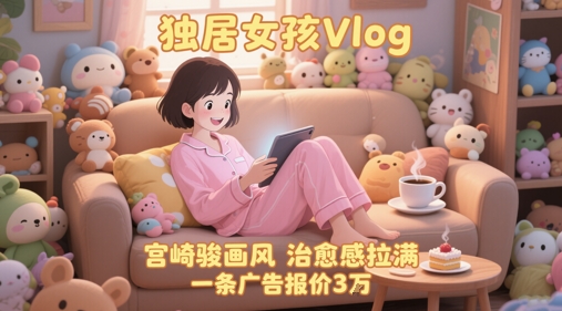 单个账号涨粉71W！用AI制作独居女孩Vlog，宫崎骏画风，治愈感拉满，一条广告报价3W-人人创业优云网，国内各种创业项目下载网站