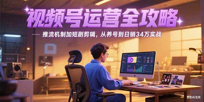 （15217期）2025视频号运营全攻略，推流机制加短剧剪辑，从养号到日销34万实战-人人创业优云网，国内各种创业项目下载网站