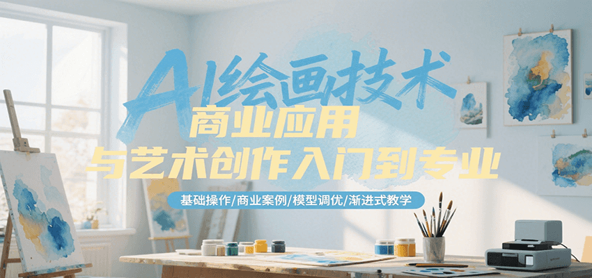 AI绘画技术商业应用与艺术创作入门到专业，基础操作/商业案例/模型调优/渐进式教学-人人创业优云网，国内各种创业项目下载网站