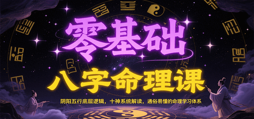 零基础八字命理课：阴阳五行底层逻辑，十神系统解读，通俗易懂的命理学习体系-人人创业优云网，国内各种创业项目下载网站