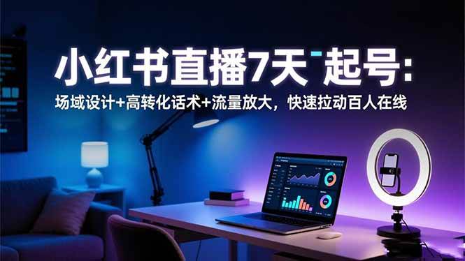 (16537期)小红书直播7天起号:场域设计+高转化话术+流量放大,快速拉动百人在线-人人创业优云网,国内各种创业项目下载网站