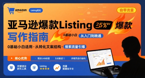 亚马逊爆款Listing写作方法，亚马逊0基础小白也能写爆款自带流量的Listing-人人创业优云网，国内各种创业项目下载网站