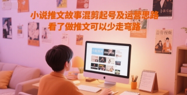 小说推文故事混剪起号及运营思路，看了做推文可以少走弯路-人人创业优云网，国内各种创业项目下载网站