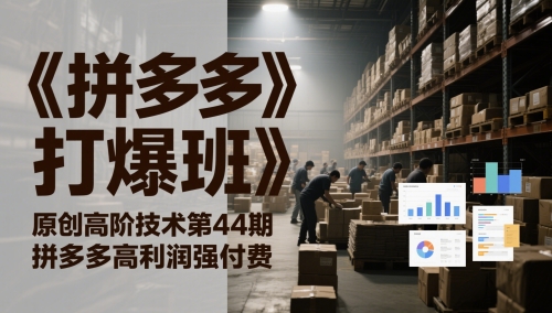 《拼多多打爆班》原创高阶技术第44期，拼多多高利润强付费-人人创业优云网，国内各种创业项目下载网站