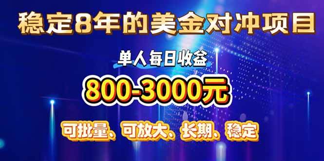 （15782期）稳定8年的美金对冲创业项目，单人每日收益800-3000，小众暴力项目-人人创业优云网，国内各种创业项目下载网站