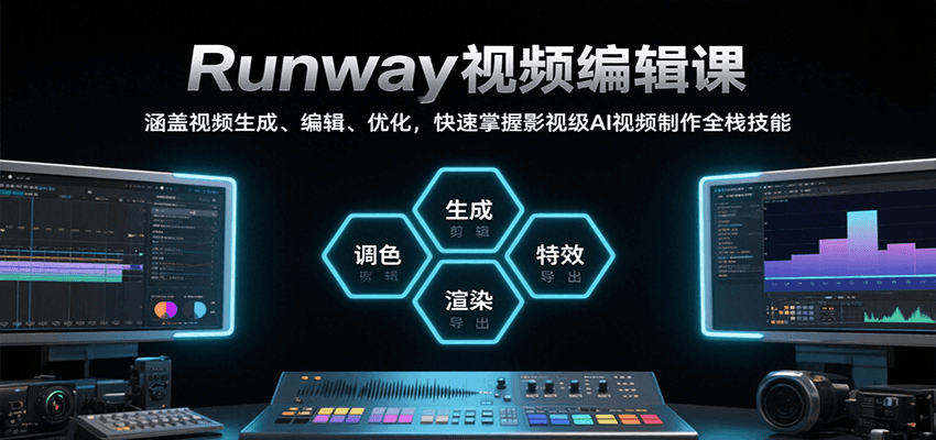 Runway视频编辑课，涵盖视频生成、编辑、优化，快速掌握影视级AI视频制作全栈技能-人人创业优云网，国内各种创业项目下载网站