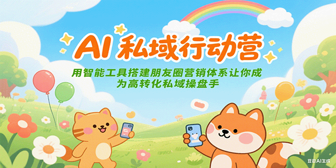 AI私域行动营：用智能工具搭建朋友圈营销体系让你成为高转化私域操盘手-人人创业优云网，国内各种创业项目下载网站