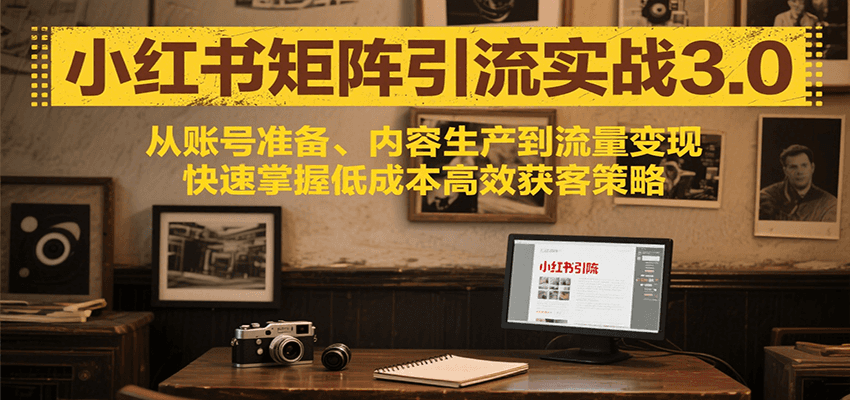小红书矩阵引流3.0，从账号准备、内容生产到流量变现，快速掌握低成本高效获客策略-人人创业优云网，国内各种创业项目下载网站
