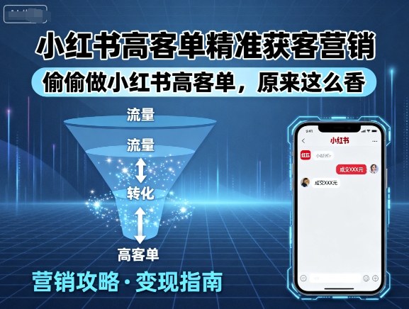 小红书高客单精准获客营销，偷偷做小红书高客单，原来这么香-人人创业优云网，国内各种创业项目下载网站