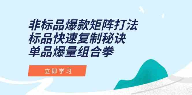 非标品爆款矩阵打法，标品快速复制秘诀，单品爆量组合拳-人人创业优云网，国内各种创业项目下载网站
