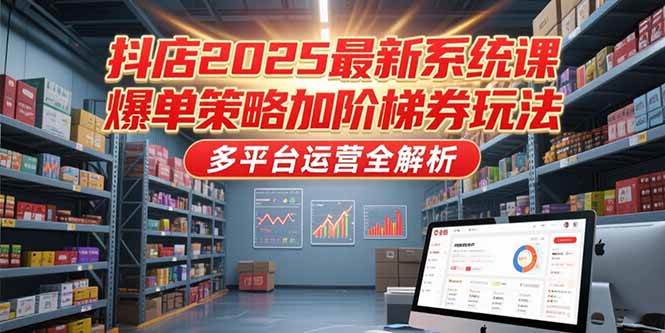 （15214期）抖店2025最新系统课，爆单策略加阶梯券玩法，多平台运营全解析-人人创业优云网，国内各种创业项目下载网站