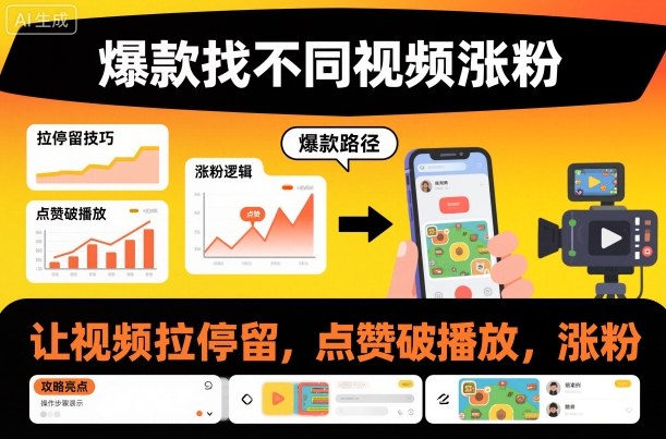 爆款找不同视频涨粉，让视频拉停留，实现点赞，破播放，涨粉-人人创业优云网，国内各种创业项目下载网站