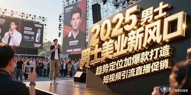 2025男士美业新风口，趋势定位加爆款打造，短视频引流直播促销-人人创业优云网，国内各种创业项目下载网站