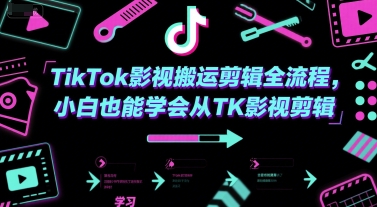 TikTok影视搬运剪辑全流程，小白也能学会从TK影视剪辑-人人创业优云网，国内各种创业项目下载网站