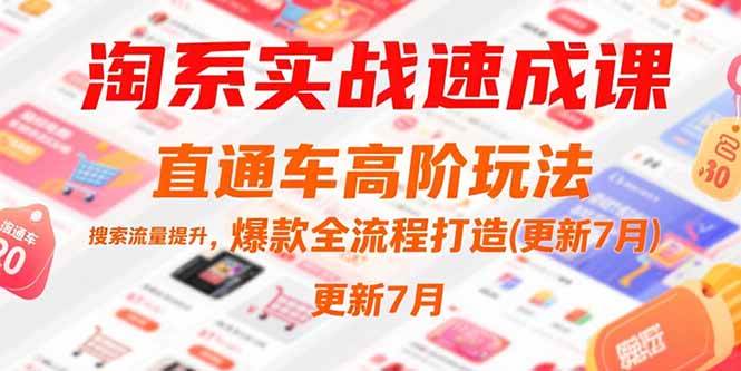 （15374期）淘系实战速成课，直通车高阶玩法，搜索流量提升，爆款全流程打造(更新7月)-人人创业优云网，国内各种创业项目下载网站