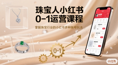 珠宝人小红书0-1运营课程，掌握珠宝行业的小红书多种账号玩法-人人创业优云网，国内各种创业项目下载网站