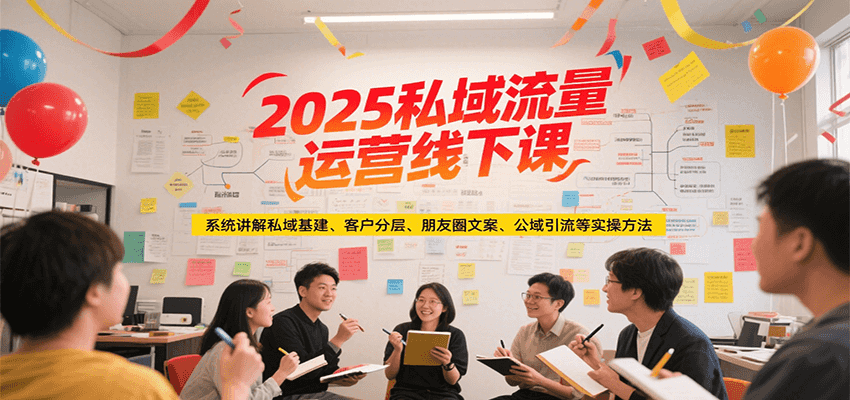 2025私域流量运营线下课，系统讲解私域基建/客户分层/朋友圈文案/公域引流等实操方法-人人创业优云网，国内各种创业项目下载网站