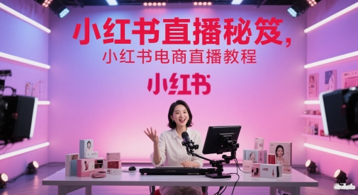 小红书直播秘笈，小红书电商直播教程-人人创业优云网，国内各种创业项目下载网站
