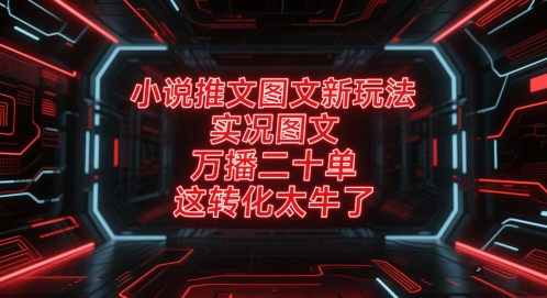 小说推文图文新玩法，实况图文，万播二十单，这转化太牛了！-人人创业优云网，国内各种创业项目下载网站