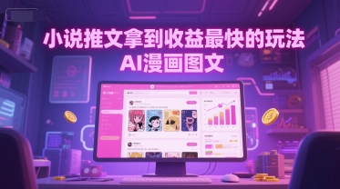 小说推文拿到收益最快的玩法，AI漫画图文-人人创业优云网，国内各种创业项目下载网站