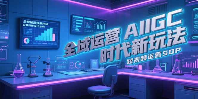 （15327期）全域运营AIGC时代新玩法，文案封面设计公式，短视频运营SOP-人人创业优云网，国内各种创业项目下载网站