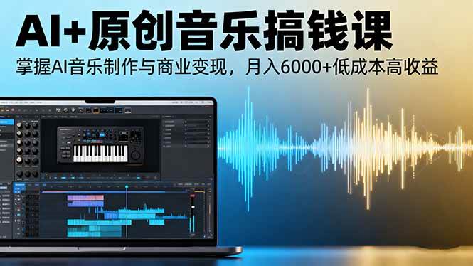 （16324期）AI+原创音乐搞钱课：掌握AI音乐制作与商业变现，月入6000+低成本高收益-人人创业优云网，国内各种创业项目下载网站