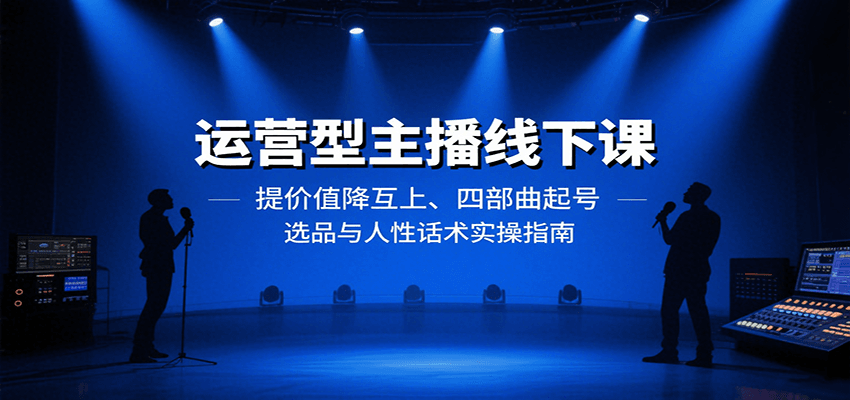 运营型主播线下课：提价值降互上、四部曲起号、选品与人性话术实操指南-人人创业优云网，国内各种创业项目下载网站