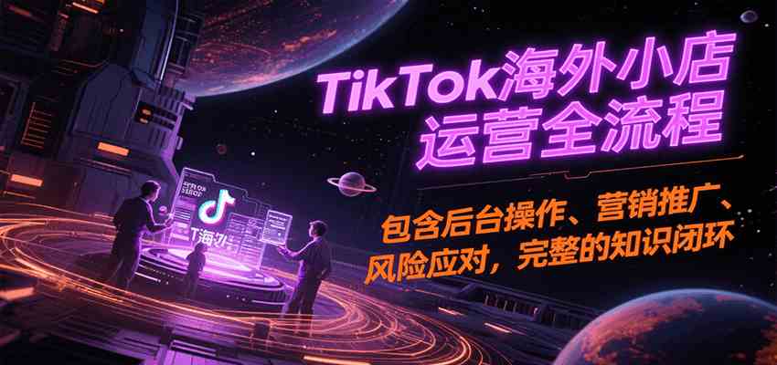 TikTok海外小店运营全流程，包含后台操作、营销推广、风险应对，完整的知识闭环-人人创业优云网，国内各种创业项目下载网站