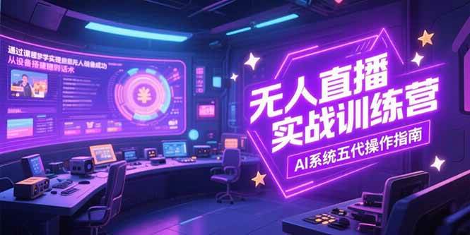 （15315期）无人直播实操训练营，从设备搭建到话术，AI系统五代操作指南(7月更新)-人人创业优云网，国内各种创业项目下载网站