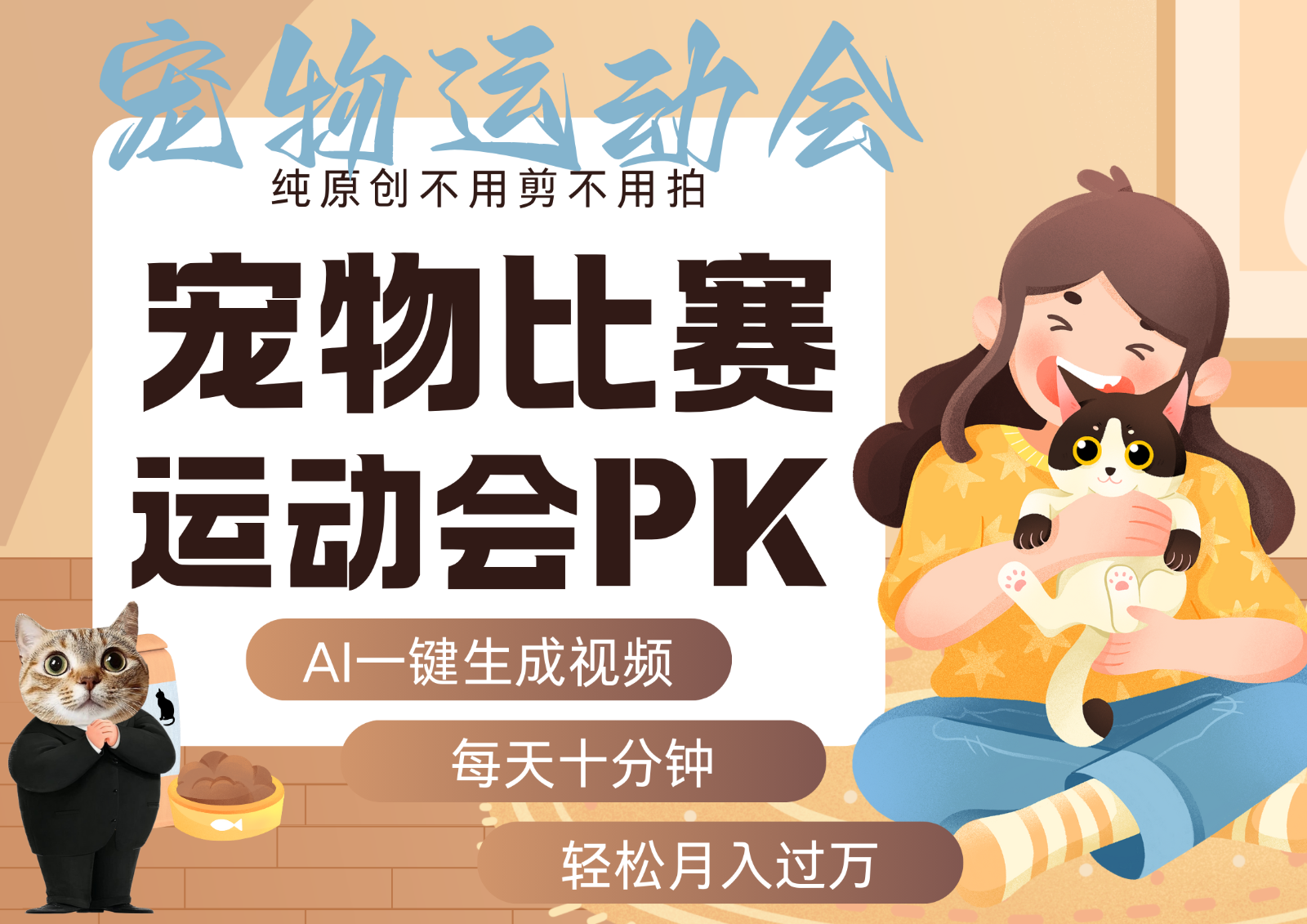 AI萌宠运动员跳水 射击 篮球 足球比赛 每天十分钟 附详细提示词文案库 代替做…-人人创业优云网，国内各种创业项目下载网站