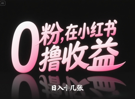 0粉在小红书撸收益，日入几张-人人创业优云网，国内各种创业项目下载网站