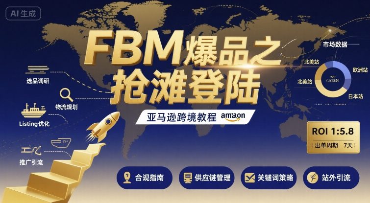 FBM爆品之抢滩登陆-亚马逊跨境教程-人人创业优云网，国内各种创业项目下载网站