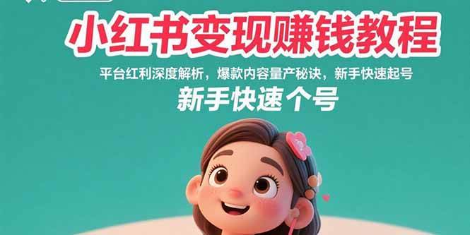 （15559期）小红书变现赚钱教程：平台红利深度解析，爆款内容量产秘诀，新手快速起号-人人创业优云网，国内各种创业项目下载网站