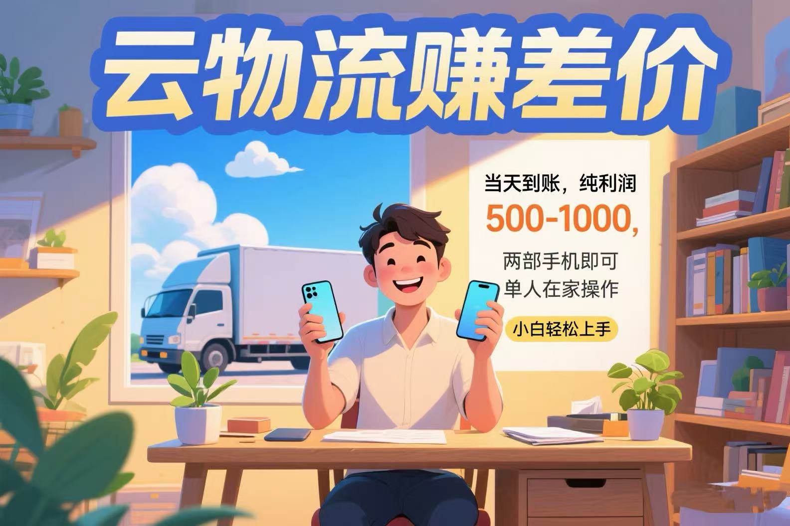 （15492期）云物流赚差价 当天到账纯利润500-1000 两部手机即可 可单人在家操作 小…-人人创业优云网，国内各种创业项目下载网站