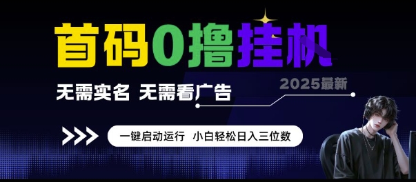 首码0撸挂G项目，无需实名无需看广告 一键启动运行，小白轻松日入三位数【揭秘】-人人创业优云网，国内各种创业项目下载网站