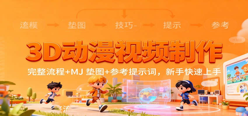3D动漫视频制作，完整流程+MJ 垫图+参考提示词，新手快速上手-人人创业优云网，国内各种创业项目下载网站