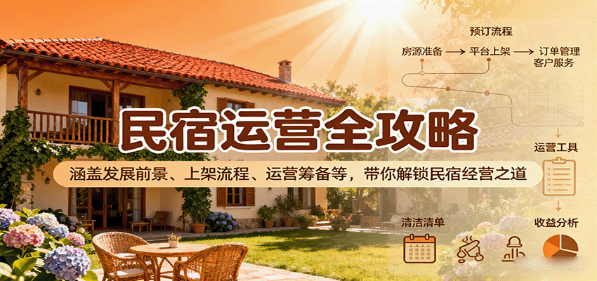 民宿运营全攻略：涵盖发展前景、上架流程、运营筹备等，带你解锁民宿经营之道-人人创业优云网，国内各种创业项目下载网站