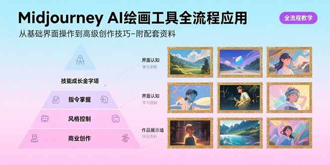 （15628期）Midjourney AI绘画工具全流程应用，从基础界面操作到高级创作-附配套资料-人人创业优云网，国内各种创业项目下载网站